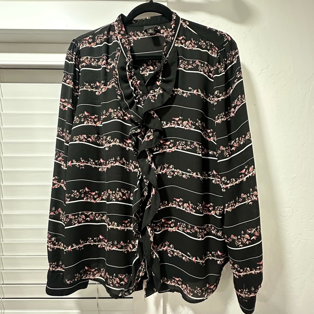 Worthington Ruffled Button Down Blouse